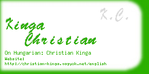 kinga christian business card